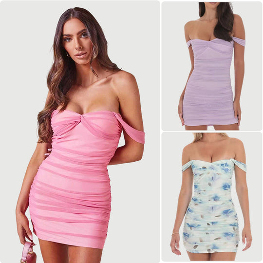 Damen Cocktailkleid im modernen Off-Shoulder Stil R&B