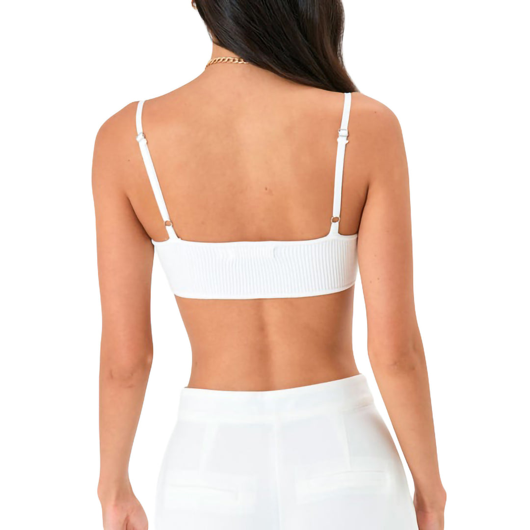 Damen Crop-Top mit Rippstruktur und verstellbaren Spaghettiträgern R&B