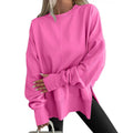 Damen Bequemer Langarm-Sweater mit Seitenschlitzen R&B