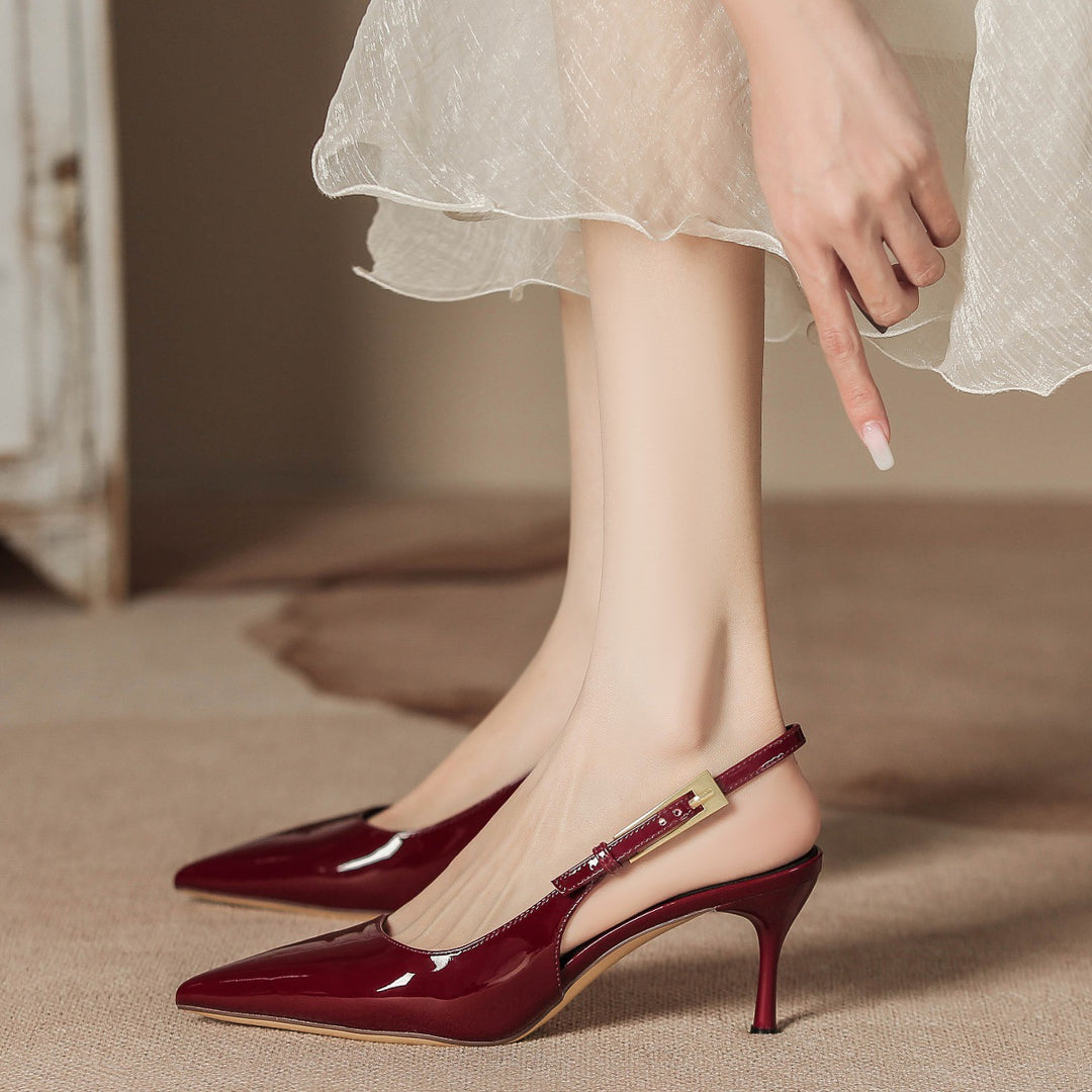 Damen Slingback-Pumps mit elegantem Riemchen und spitzer Zehenpartie R&B