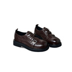 Damen Elegante Schnürschuhe mit modischen Schnallen und robuster Sohle R&B