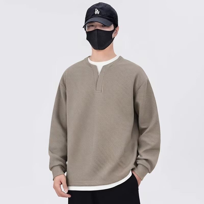 Herren lässiger Sweatshirt mit modernem Stehkragen und hochwertiger Textur