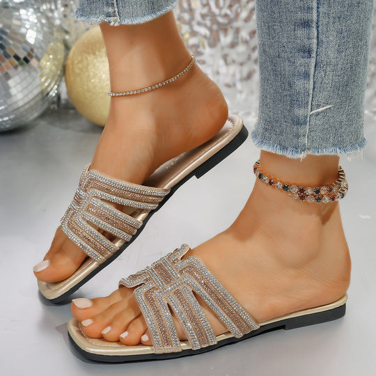 Damen Glitzernde Zehenstegsandalen R&B