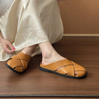 Damen bequeme und stylische Clogs mit modernen Kreuzriemen R&B