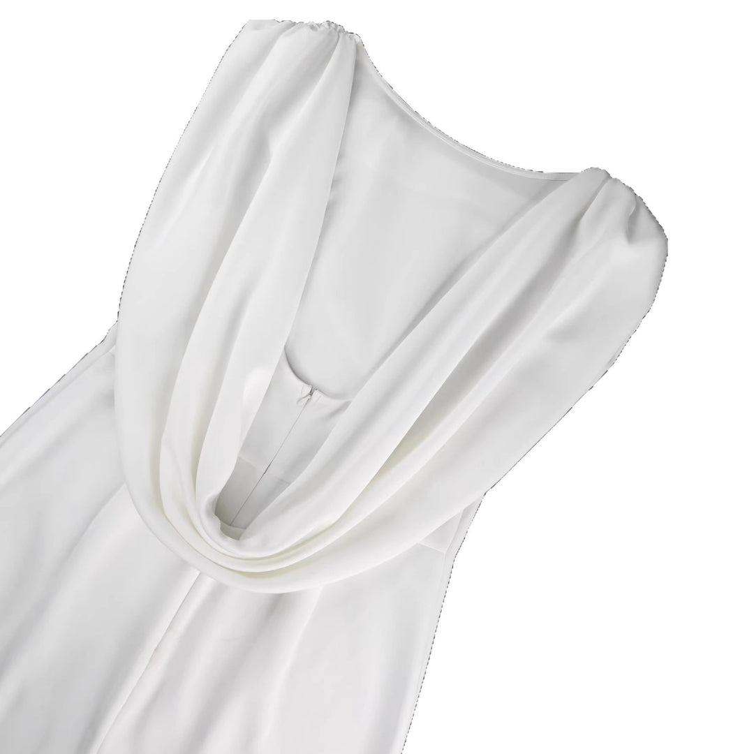 Damen Wickelkleid mit voluminösem Kragen und schimmerndem Finish R&B