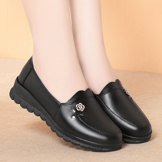 Damen Elegante Slipper mit floralem Schmuckdetail und rutschfester Sohle R&B