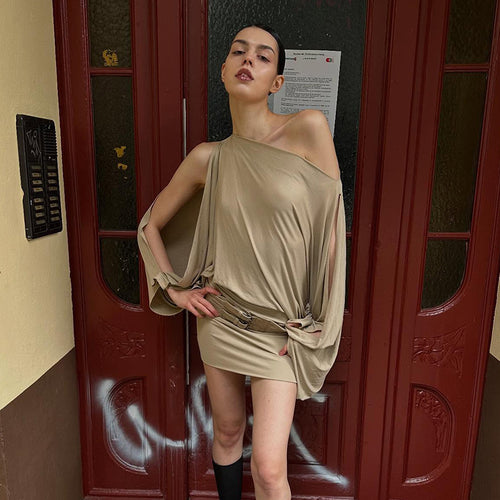 Damen Oversize Tunika mit aufregendem Wickeldesign und großzügigen Ärmeln R&B