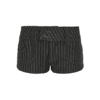 Damen Designer Denim-Shorts mit Streifenmuster und taillierter Passform R&B