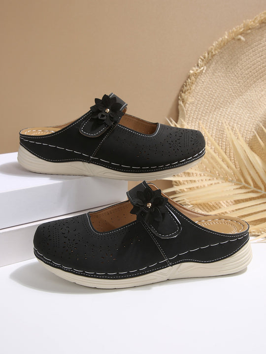 Damen atmungsaktive Clogs mit floralem Dekor R&B
