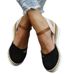 Damen Wedgesandalen mit elastischem Riemen und Jute-Applikation R&B