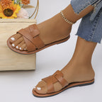 Damen Slip-On Sandalen mit elegantem Kreuzriemendesign R&B