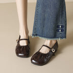 Damen Ballerinas mit modischem Riemchen und eleganter Faltenoptik