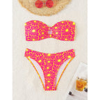 Damen Bandeau-Bikini-Set mit floralem Design und schickem Schnitt R&B