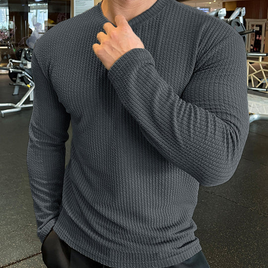 Herren Langarmshirt mit strukturiertem Gewebe R&B