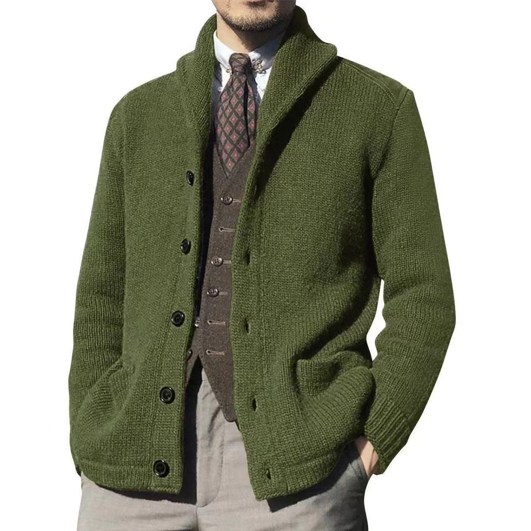 Herren Strickjacke im modernen Casual-Stil mit Schalkragen R&B
