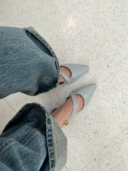 Damen elegante Slingback-Pumps mit modischem Riemchen und stabiler Sohle R&B