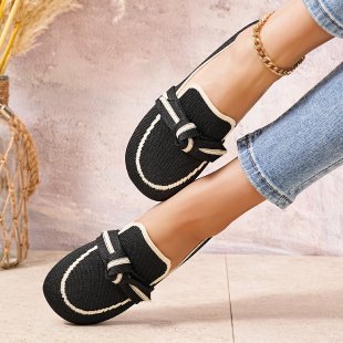 Damen Stilvolle und komfortable Ballerinas mit großem Schleifendetail R&B