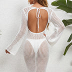 Damen eleganter Häkel-Strandüberwurf R&B