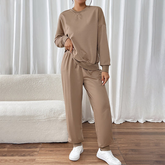Damen sportliches Sweatshirt- und Jogginghose-Set mit elastischem Bund R&B