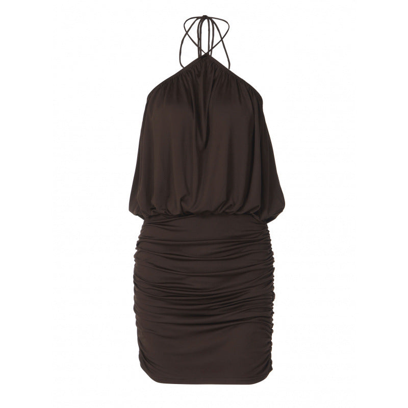 Damen Raffiniertes Wickelkleid mit Spaghetti-Trägern und gerafftem Saum R&B