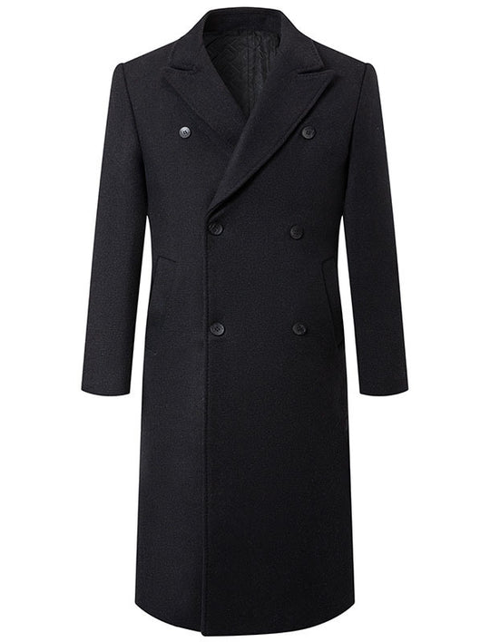 Herren eleganter Doppeltbreasted-Mantel aus hochwertigem Material R&B
