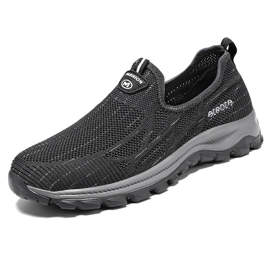 Damen Sportliche Slip-On Schnürschuhe mit atmungsaktiver Oberflächenstruktur und dämpfender Sohle R&B