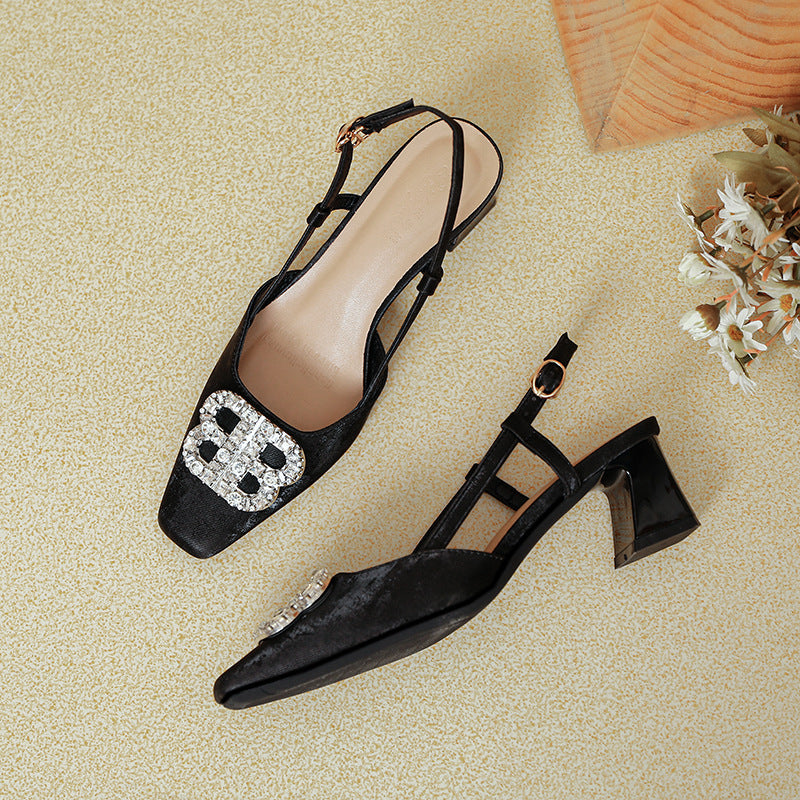 Damen Slingback-Pumps mit funkelndem Schmuck R&B