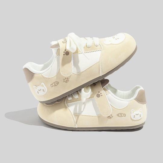 Damen Sneakers mit niedlichem Katzenmotiv und bequemer Dämpfung R&B