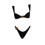 Damen Eleganter Bikini mit goldenen Akzenten R&B