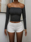 Damen Polka-Dot Oberteil und Shorts Set R&B