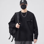 Herren lässiges Langarmshirt mit praktischer Brusttasche