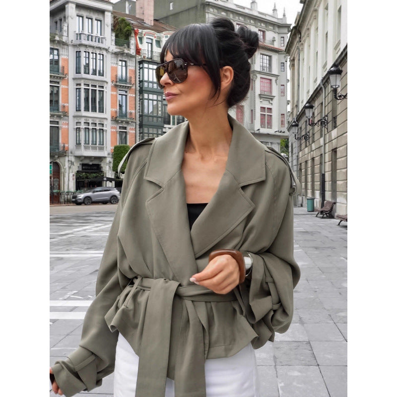Damen Oversized Trenchcoat mit schickem Gürtel R&B