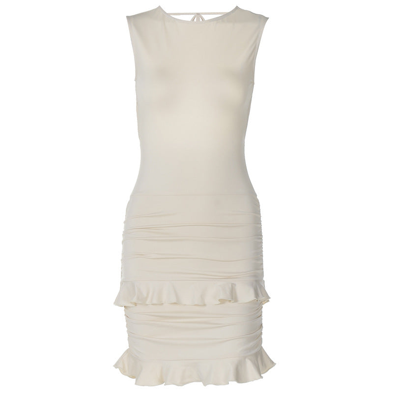Damen Kurzes Wickelkleid mit asymmetrischem Saum und Rüschen R&B