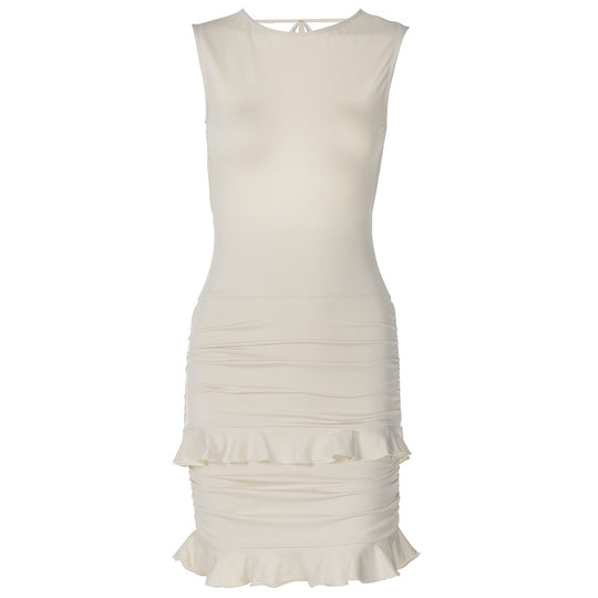 Damen Kurzes Wickelkleid mit asymmetrischem Saum und Rüschen R&B