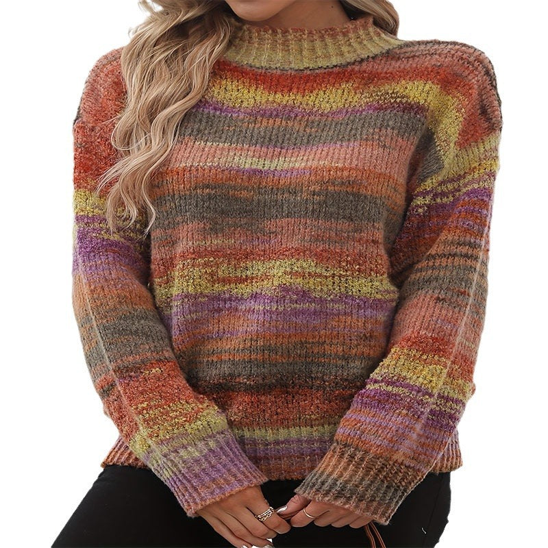 Damen kuscheliger Pullover mit modischem Farbverlauf R&B