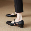 Damen elegante Ballerinas mit modischem Riemchen und stilvollem Absatz R&B
