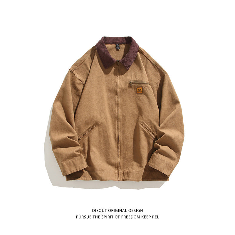 Herren robuste Freizeitjacke mit hohem Kragen und praktischen Taschen R&B