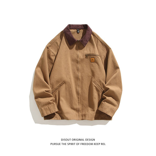 Herren robuste Freizeitjacke mit hohem Kragen und praktischen Taschen R&B
