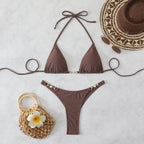 Damen Triangel-Bikini mit eleganten Goldakzenten R&B