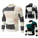 Herren modischer Rollkragenpullover mit strukturiertem Karomuster R&B