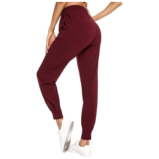Damen Bequeme Sporthose mit elastischem Bund und seitlichen Taschen R&B