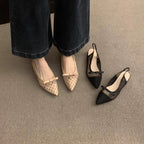 Damen Slingback Pumps aus transparentem Material mit dezentem Punktedesign R&B