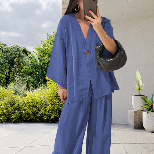 Damen Elegante Kimono-Jacke mit weiten Ärmeln und lockerer Passform R&B
