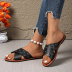 Damen Riemensandalen mit glänzenden Nieten und komfortabler Fußbettgestaltung R&B