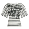 Damen Oversized T-Shirt mit floralem Streifenmuster und eleganter Passform R&B