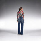 Damen Weite Ripped Jeans mit hohem Bund