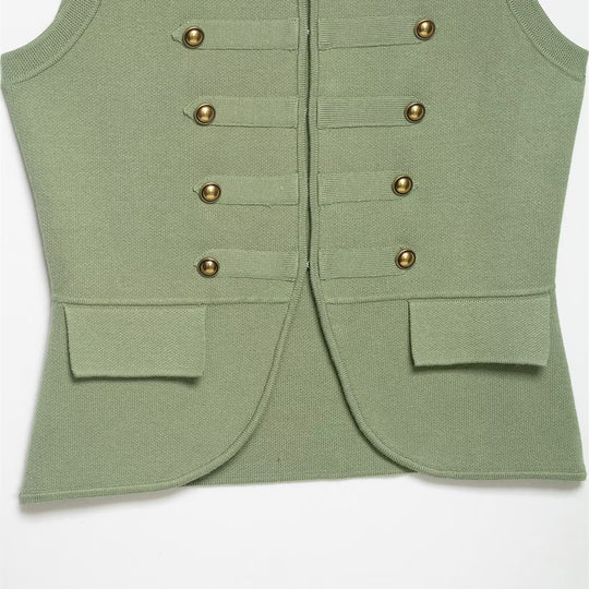 Damen raffinierte Utility-Weste im Militärstil mit Knopfdetails R&B