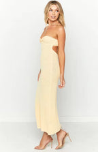 Damen Maxikleid mit elegantem Bandeau-Ausschnitt und minimalistischer Silhouette R&B