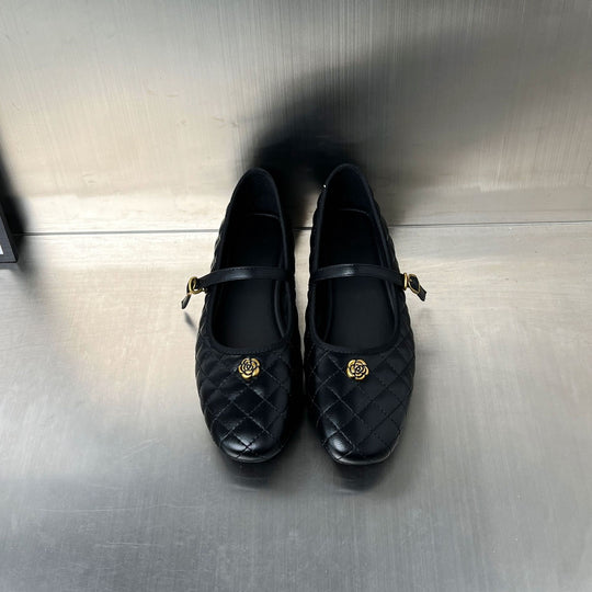 Damen elegante Ballerinas mit bequemer Riemenverzierung und edler Steppung R&B