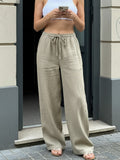 Damen Weite Leinenhose